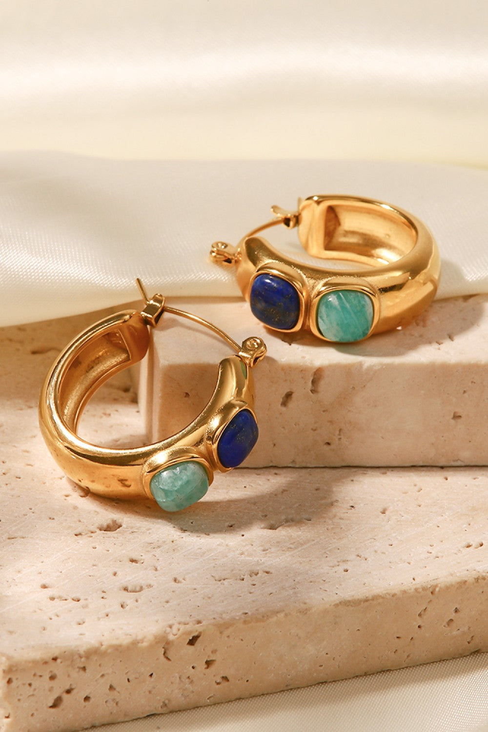 Stainless Steel 18K Gold-Plated Hoop Earrings  Earrings- Doll Fits
