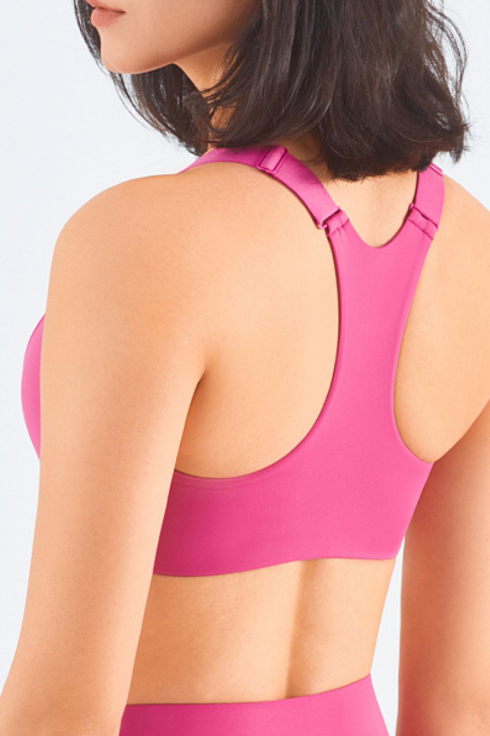 Zip-Up Racerback Sports Bra  Activewear- Doll Fits