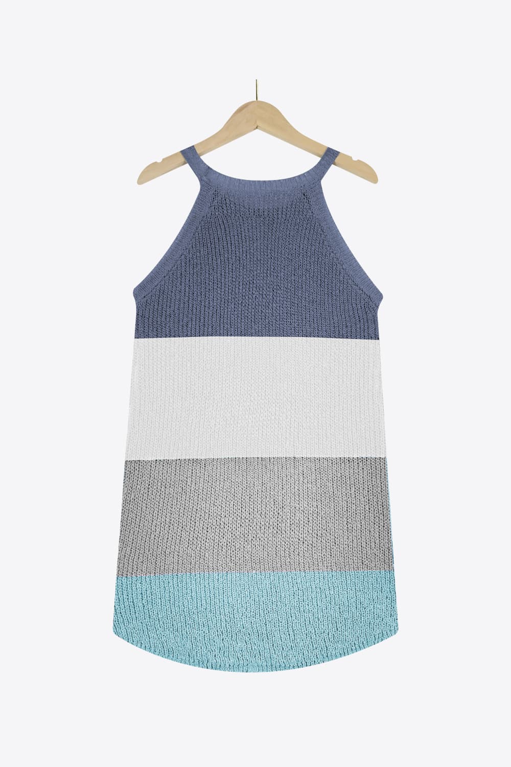 Color Block Round Neck Sleeveless Knit Top  Shirts & Tops- Doll Fits