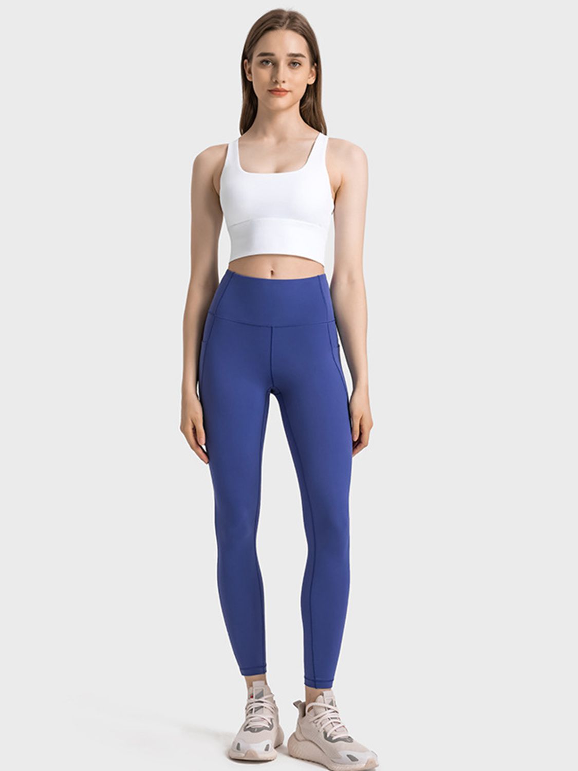Scoop Neck Crisscross Straps Sports Bra  - Doll Fits