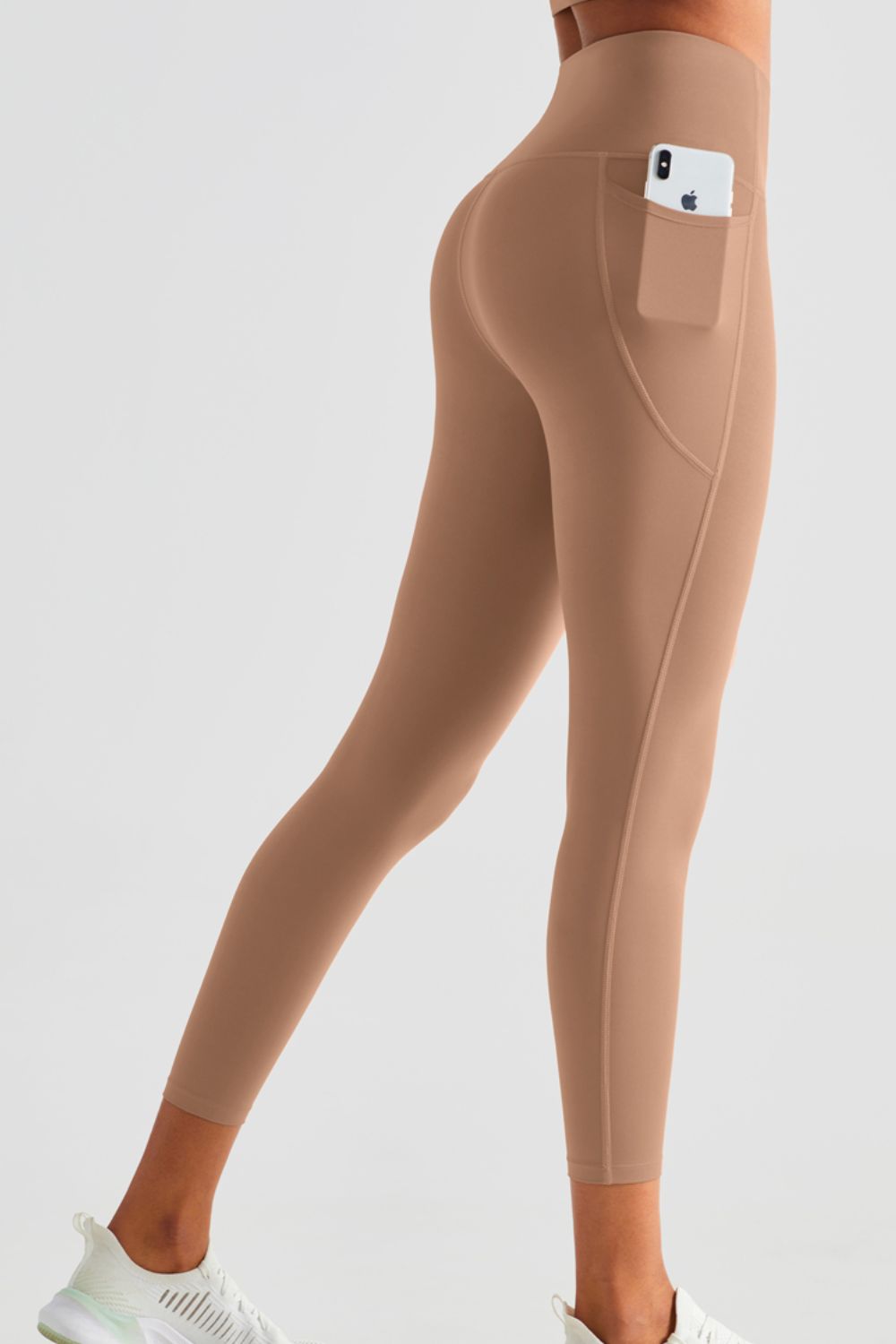 Wide Waistband Sports Leggings with Pockets  - Doll Fits