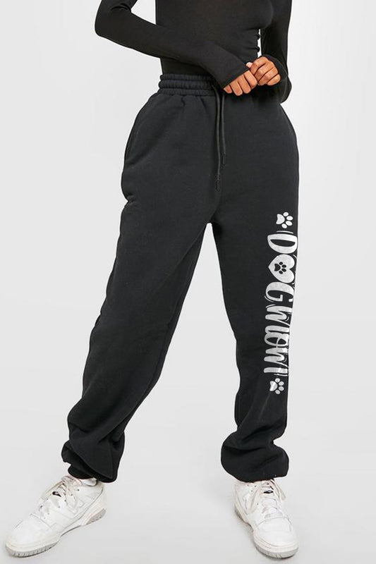 Simply Love Simply Love Full Size Drawstring DOG MAMA Graphic Long Sweatpants  - Doll Fits