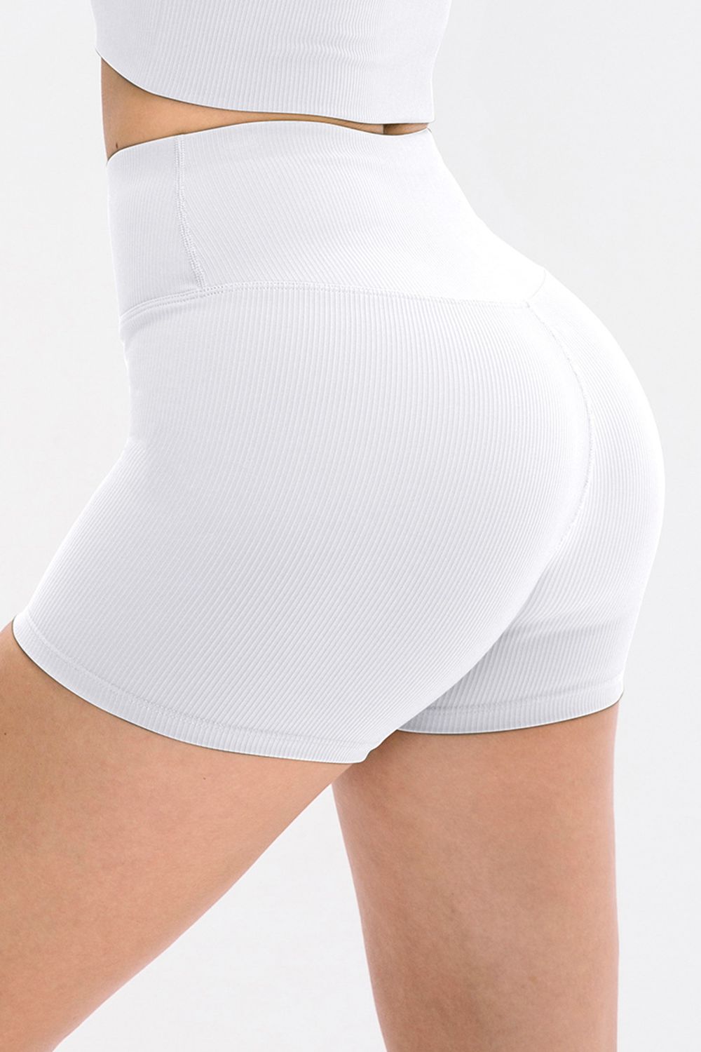 Slim Fit Wide Waistband Sports Shorts  Activewear- Doll Fits