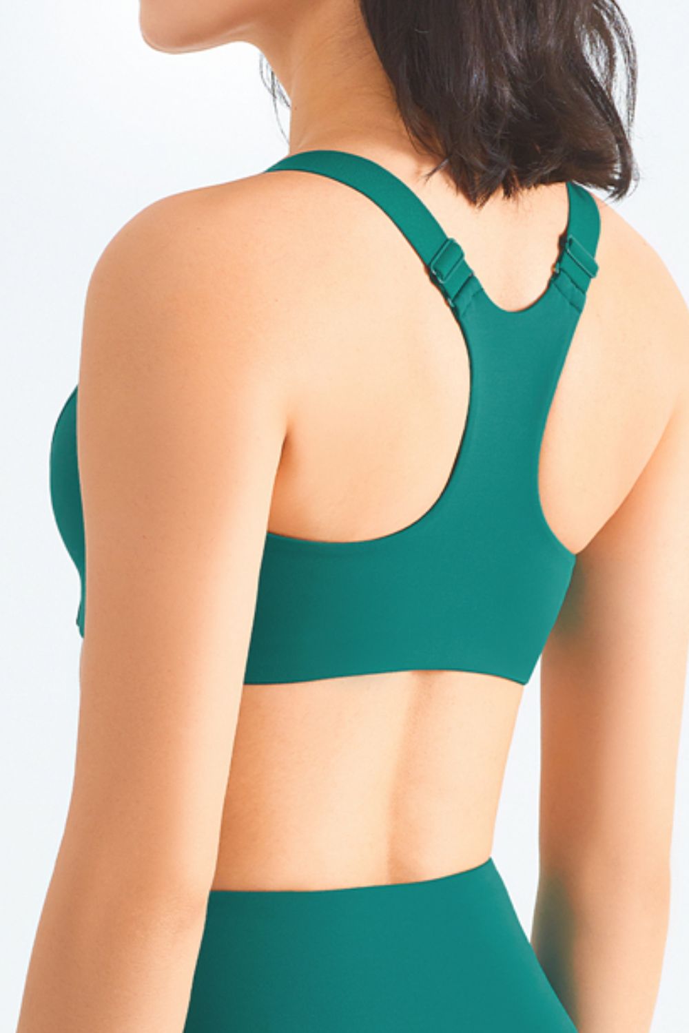 Zip-Up Racerback Sports Bra  Activewear- Doll Fits