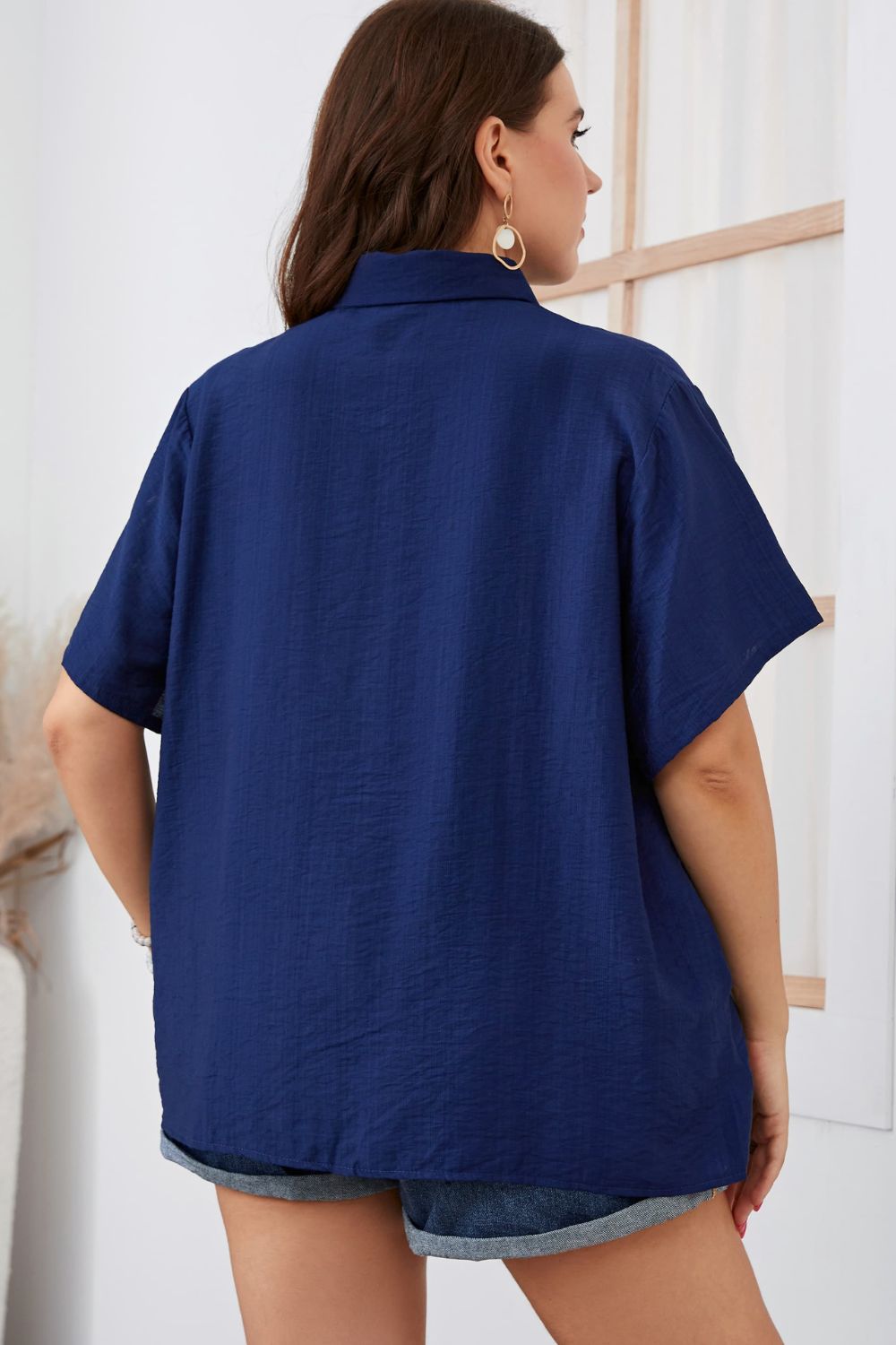 Plus Size Printed Flutter Sleeve Shirt  Shirts & Tops- Doll Fits