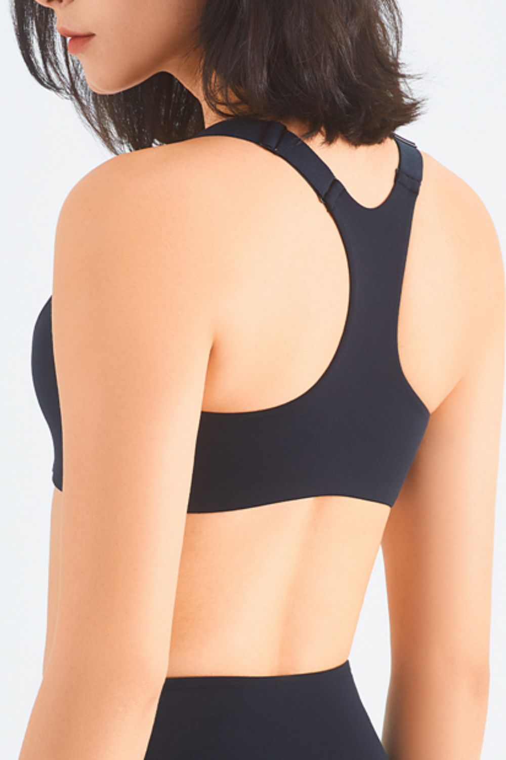 Zip-Up Racerback Sports Bra  Activewear- Doll Fits