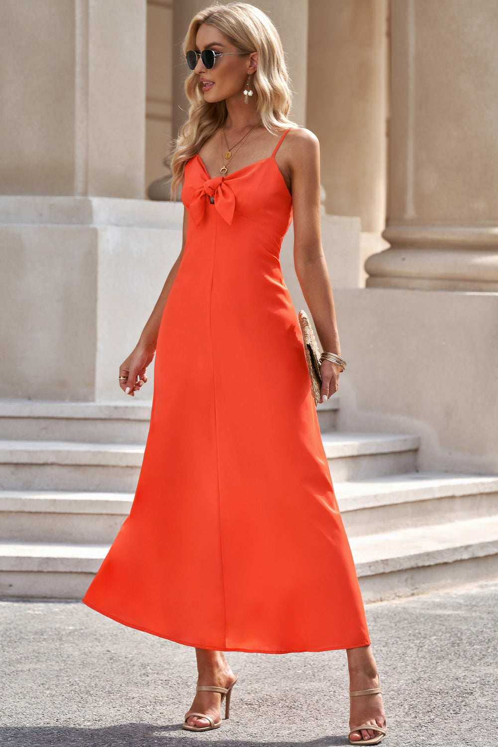 Spaghetti Strap Tie Detail Dress  Dresses- Doll Fits