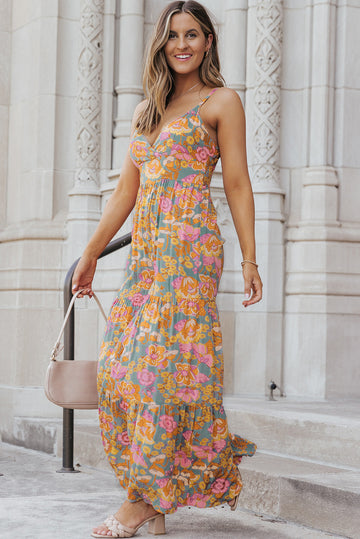 Floral Spaghetti Strap Wide Leg Jumpsuit  Jumpsuits & Rompers- Doll Fits