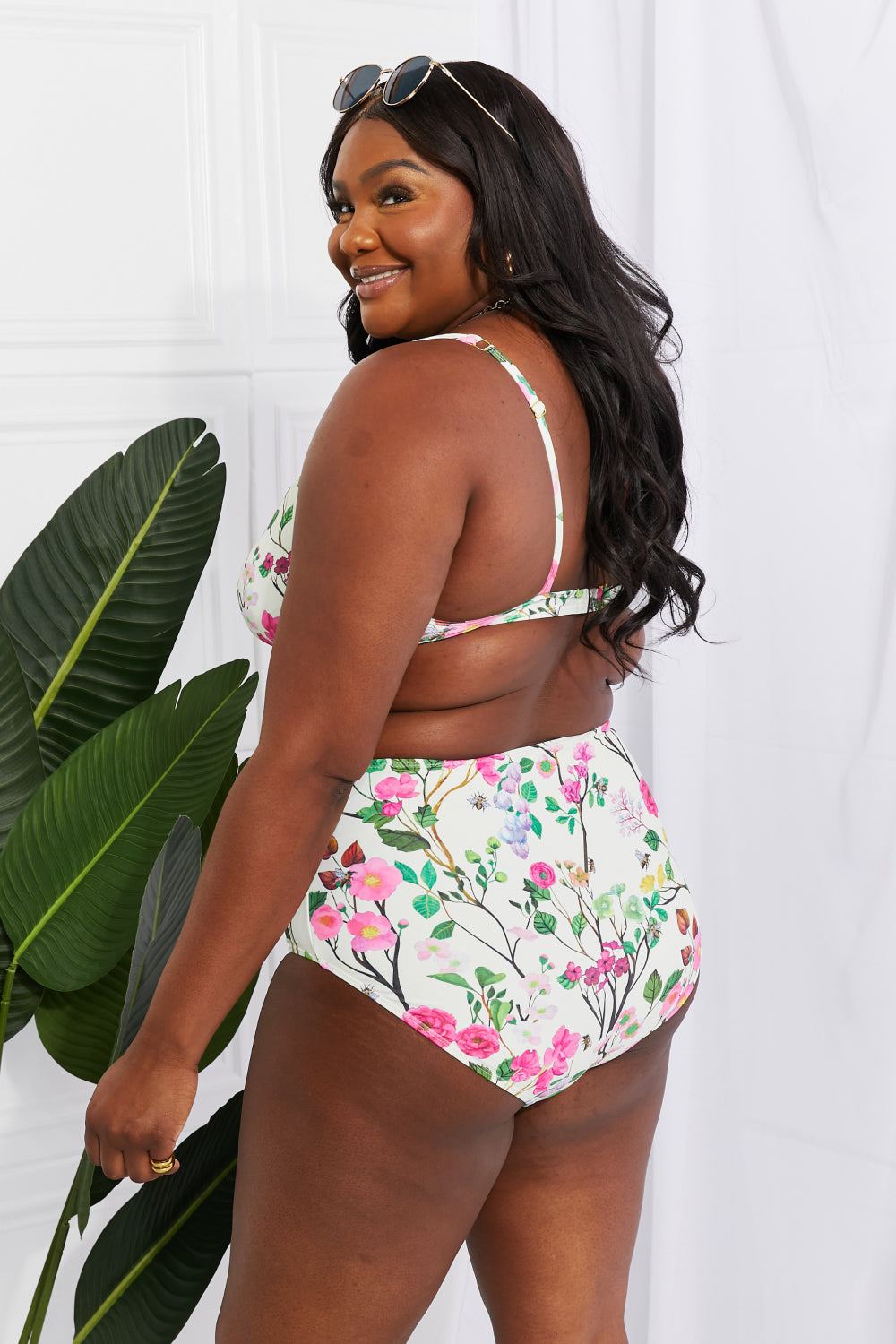 Marina West Swim Take A Dip Twist High-Rise Bikini in Cream  Swimwear- Doll Fits