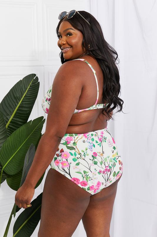 Marina West Swim Take A Dip Twist High-Rise Bikini in Cream  Swimwear- Doll Fits