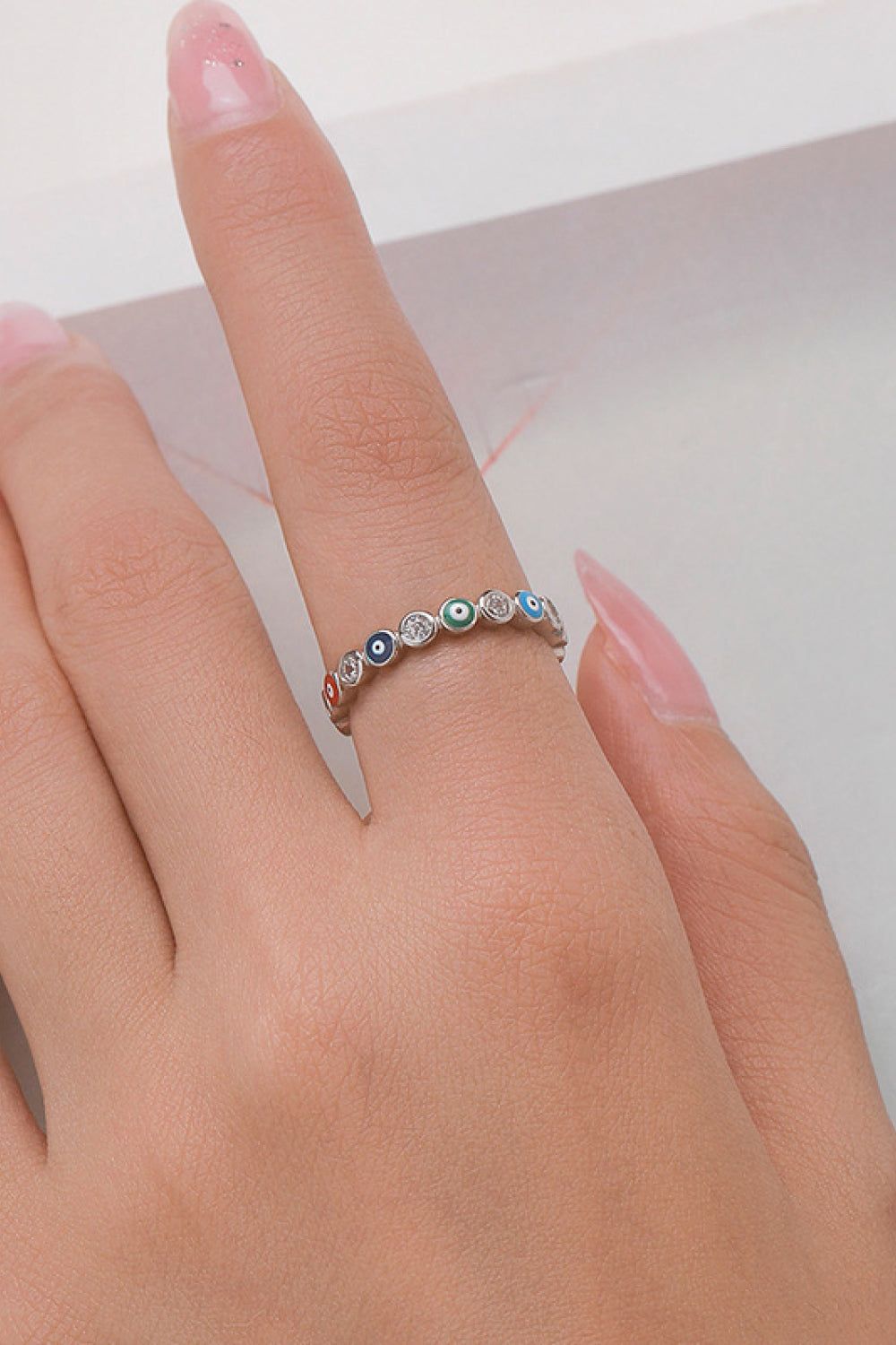 925 Sterling Silver Round Shape Zircon Ring  - Doll Fits