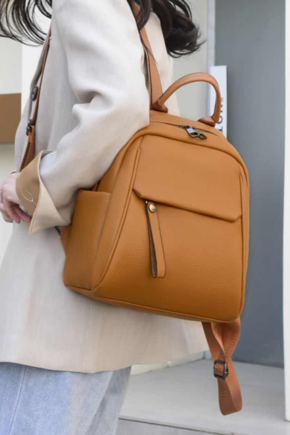 Medium PU Leather Backpack  Handbags- Doll Fits