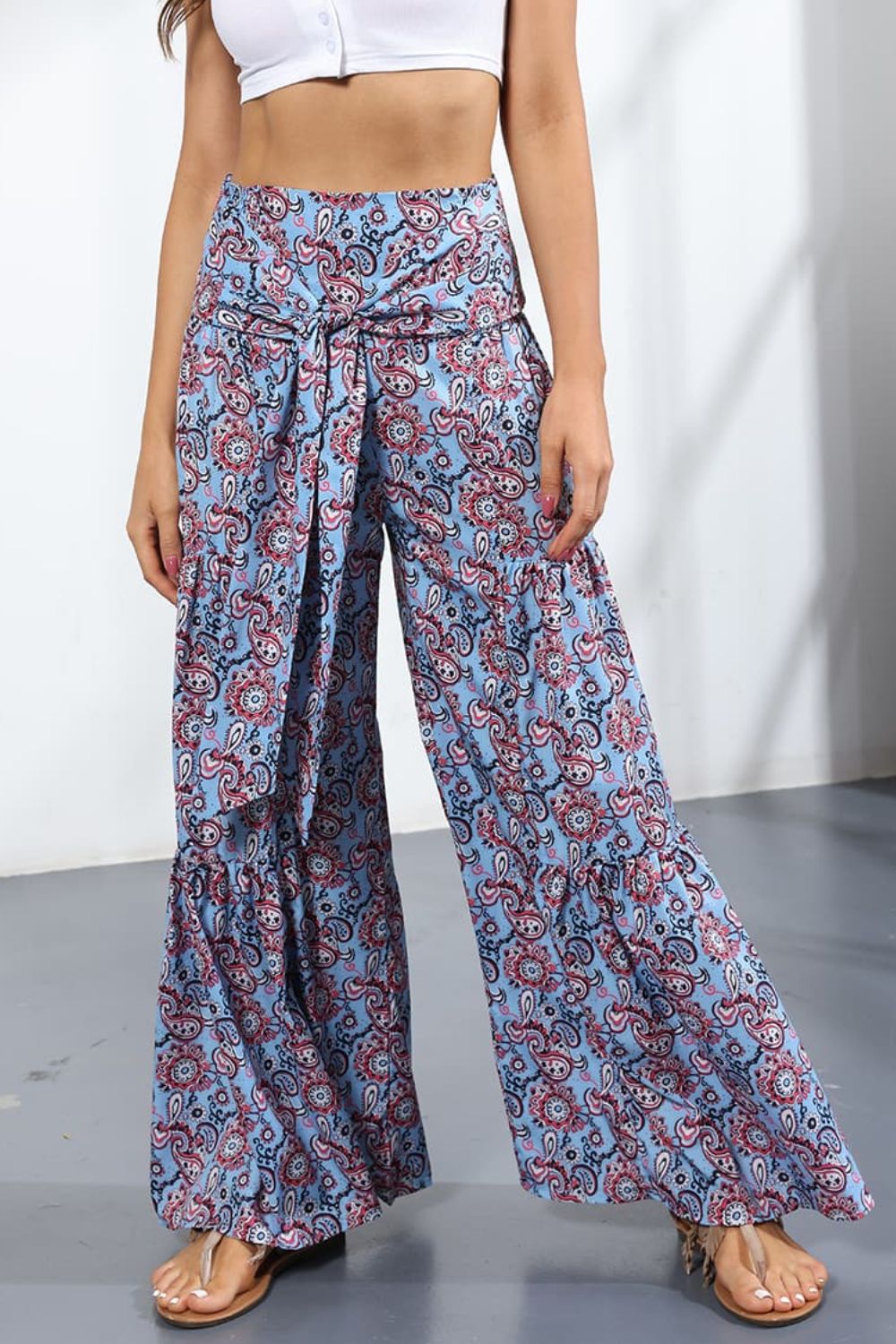 Printed High-Rise Tied Culottes  - Doll Fits