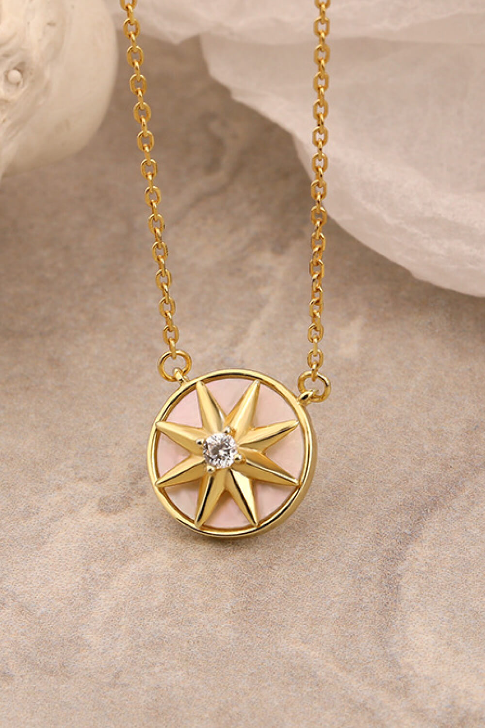 Cubic Zirconia Star Pendant Necklace  Necklaces- Doll Fits