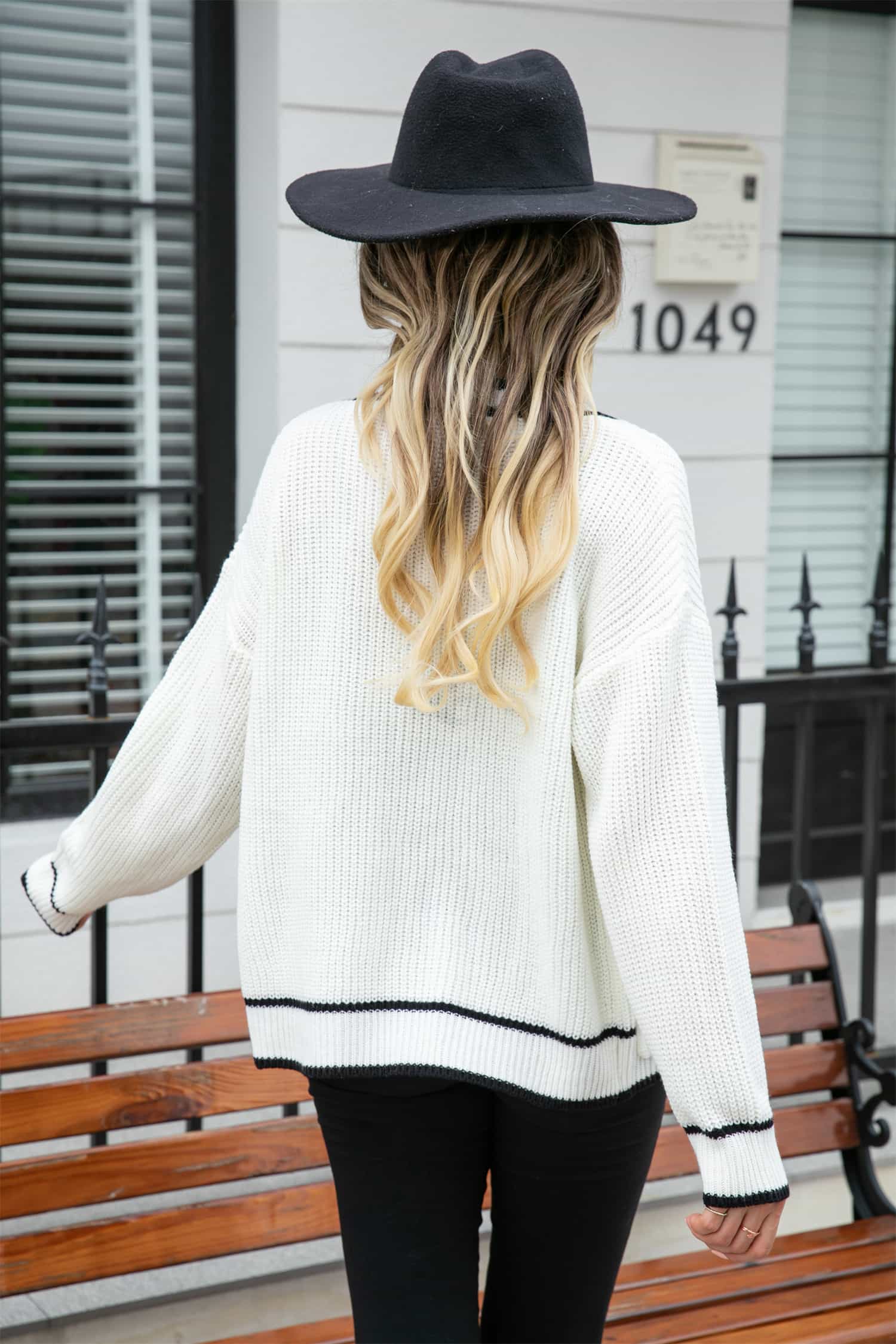 Waffle Knit V-Neck Cardigan with Pocket  - Doll Fits