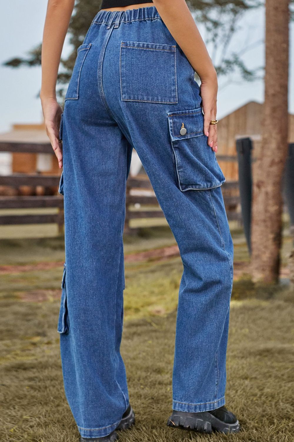 Loose Fit Long Jeans with Pockets  - Doll Fits