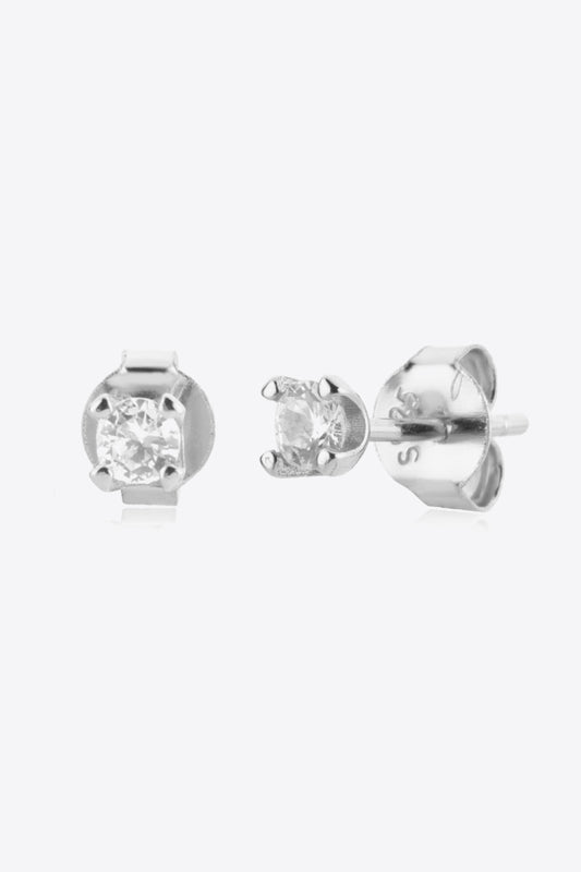 Zircon 925 Sterling Silver Stud Earrings  Earrings- Doll Fits