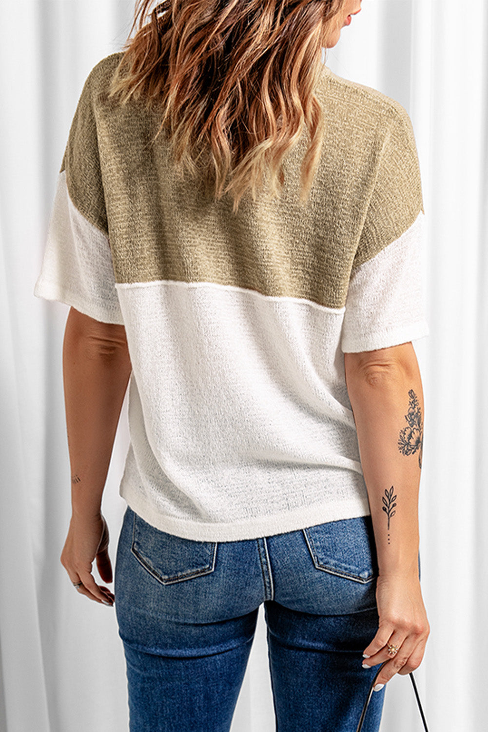 Colorblock Short Sleeve Knit Top  Shirts & Tops- Doll Fits