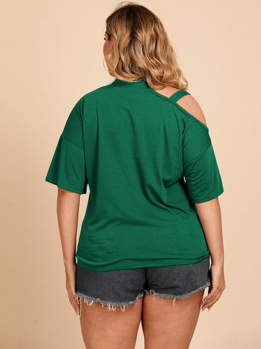 Plus Size Tied Cold-Shoulder Tee Shirt  Shirts & Tops- Doll Fits