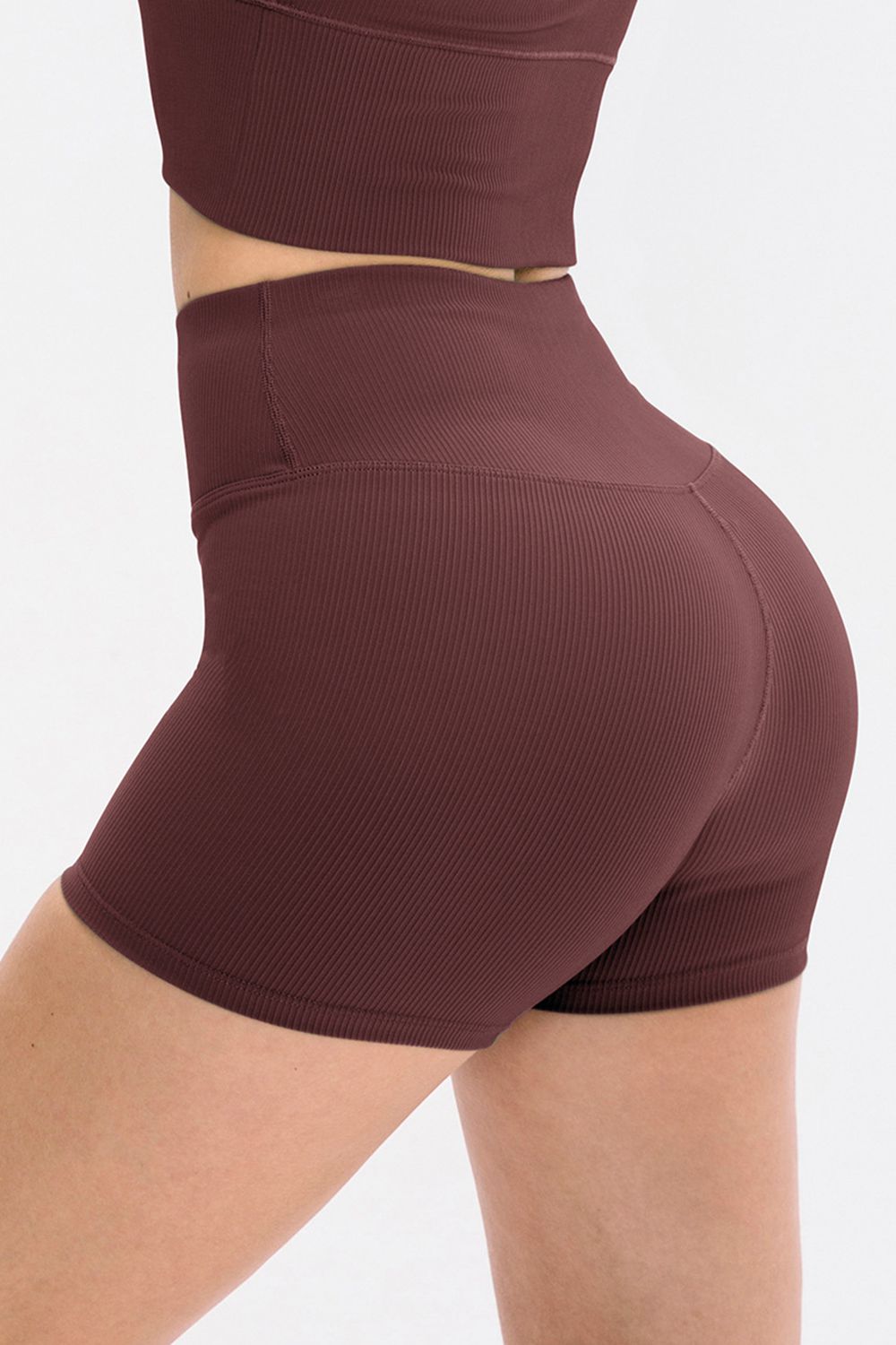 Slim Fit Wide Waistband Sports Shorts  Activewear- Doll Fits