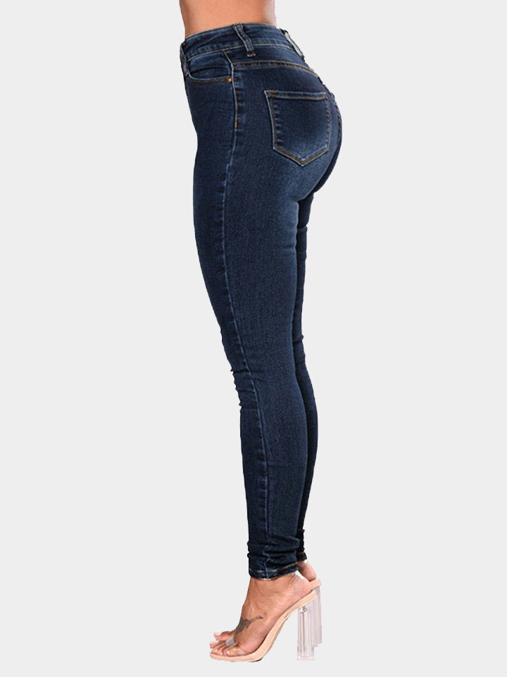 Full Size Button Fly Long Jeans  - Doll Fits