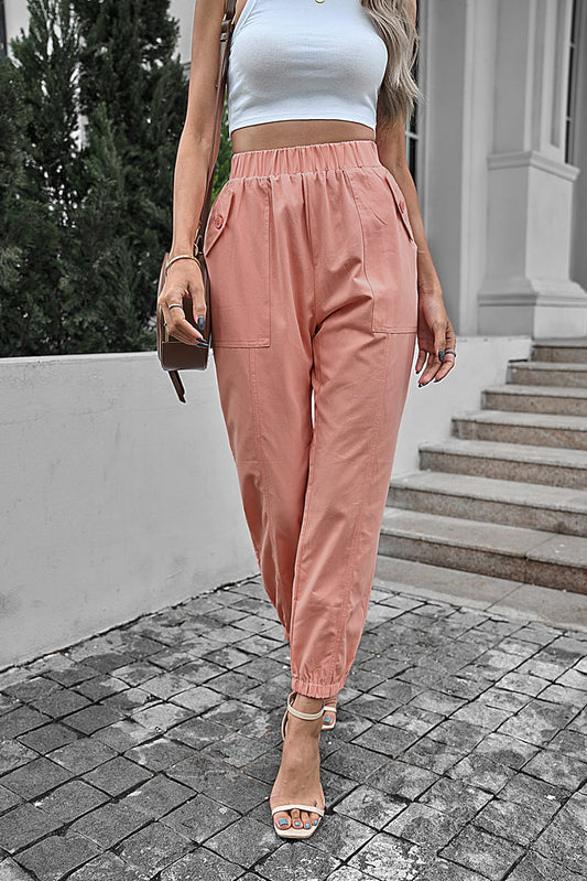 Elastic Waist Joggers with Pockets  Pants- Doll Fits