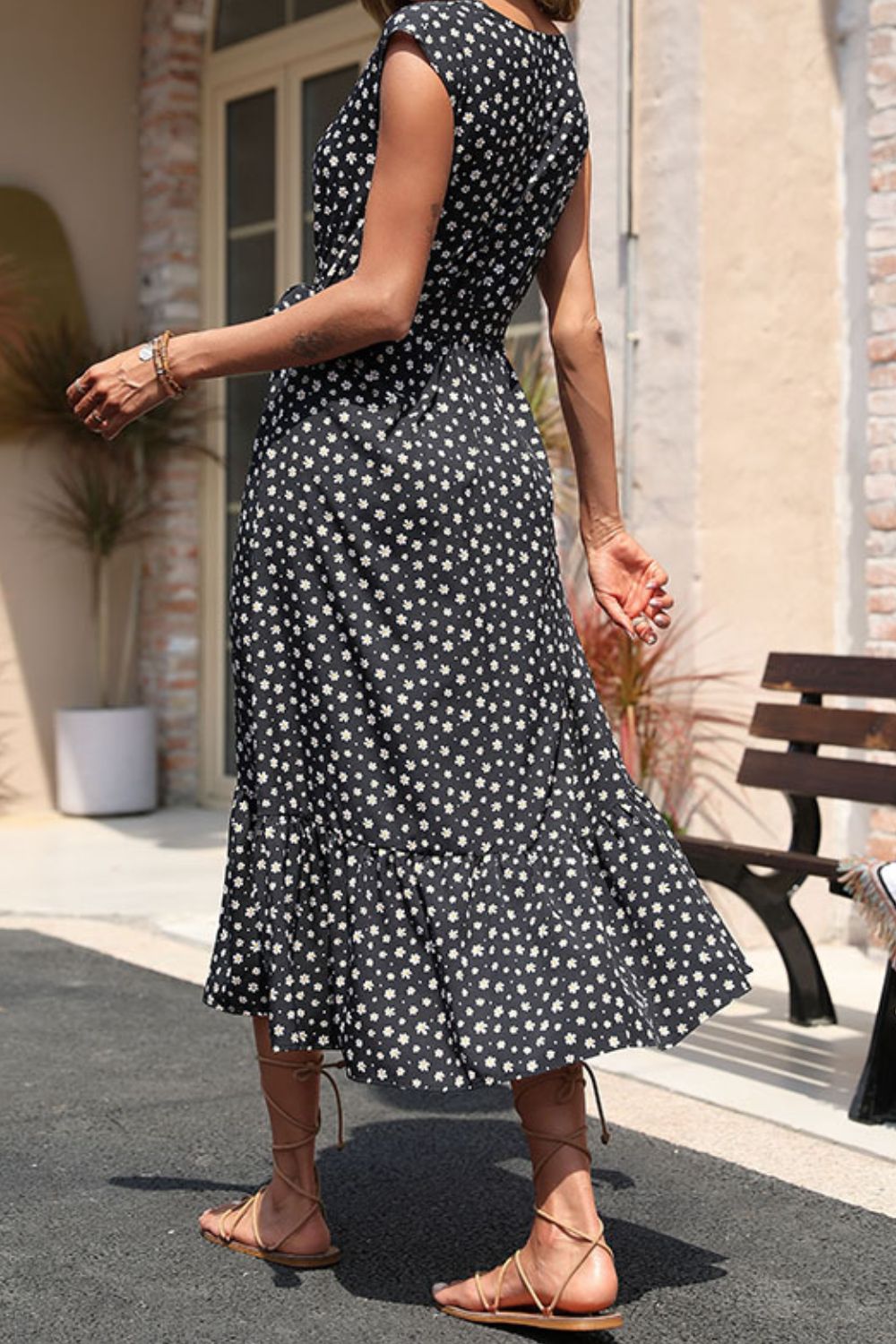 Floral Tie-Waist Ruffle Hem Dress  Dresses- Doll Fits