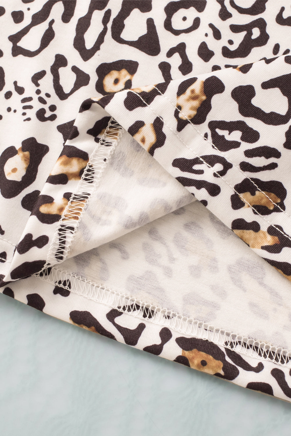 Leopard V-Neck Short Sleeve Tee Shirt  Shirts & Tops- Doll Fits