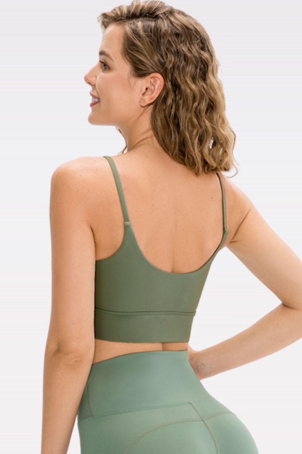 Scoop Neck Long Active Bra  - Doll Fits