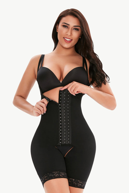Full Size Hook-and-Eye Lace Trim Shaping Bodysuit  Shapewear- Doll Fits