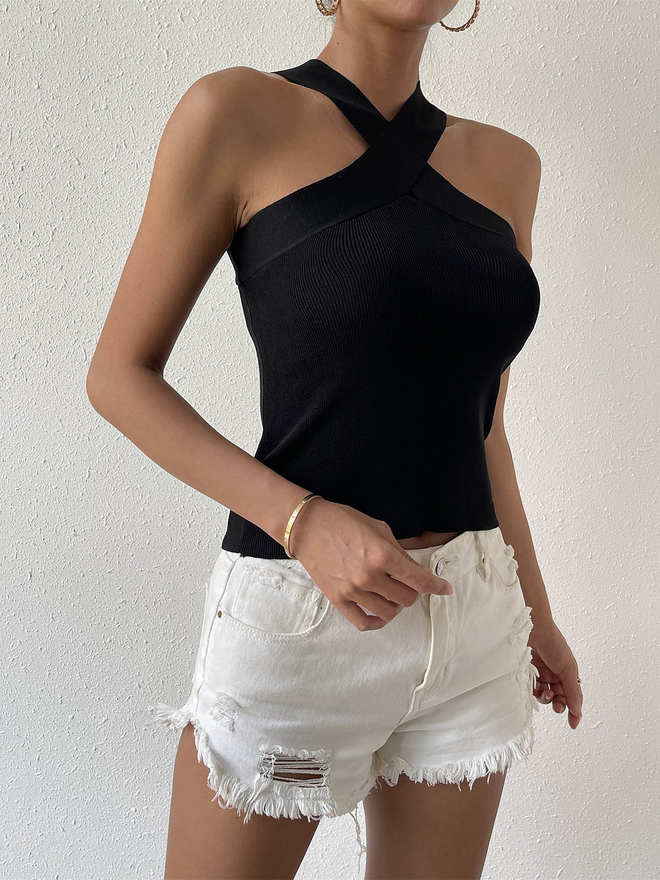 Crisscross Grecian Neck Tank  Shirts & Tops- Doll Fits
