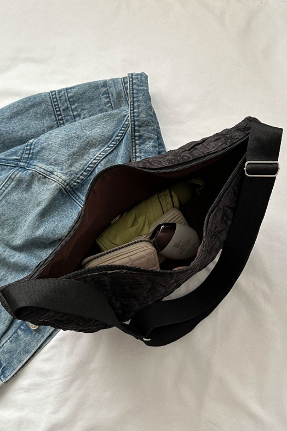 Textured Polyester Shoulder Bag  - Doll Fits