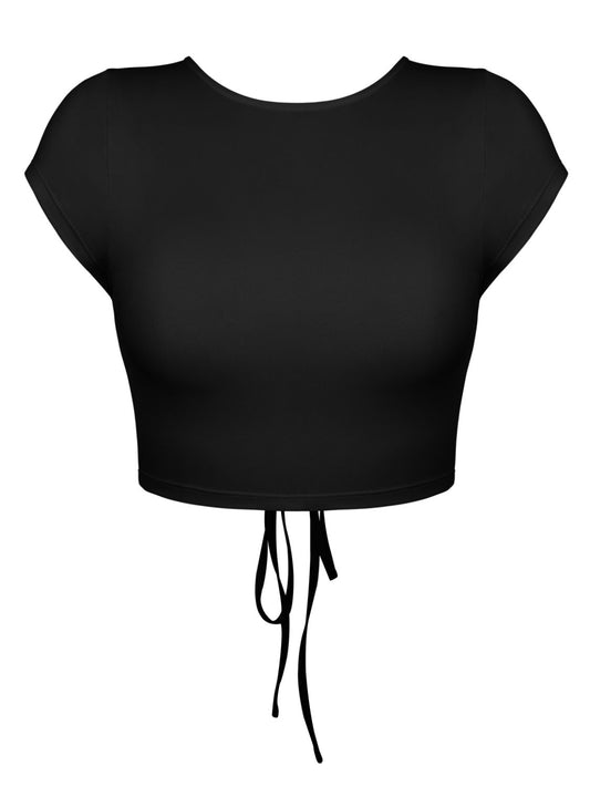 Round Neck Backless Short Sleeve Tee  Shirts & Tops- Doll Fits