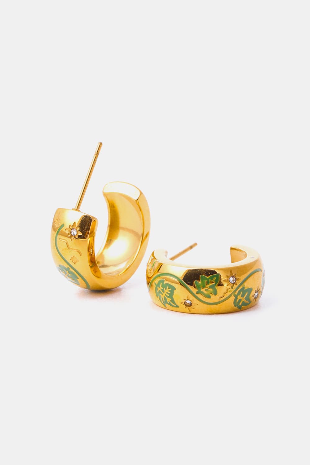 Stainless Steel 18K Gold Plated Ring Shape C-Hoop Earrings  Earrings- Doll Fits