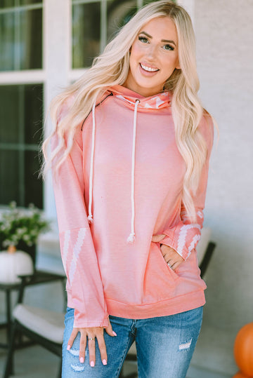 Printed Long Sleeve Hoodie with Pocket  - Doll Fits
