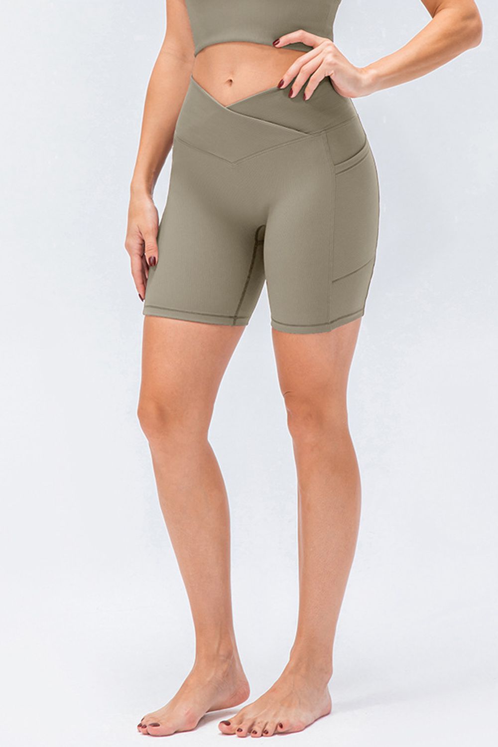 Slim Fit V-Waistband Sports Shorts  Activewear- Doll Fits