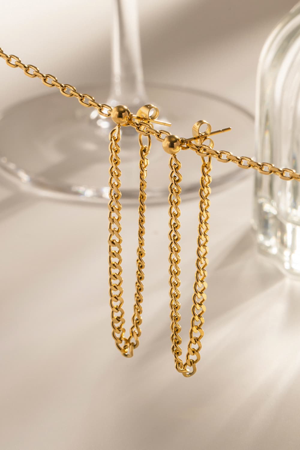 Stainless Steel Chain Earrings  Earrings- Doll Fits