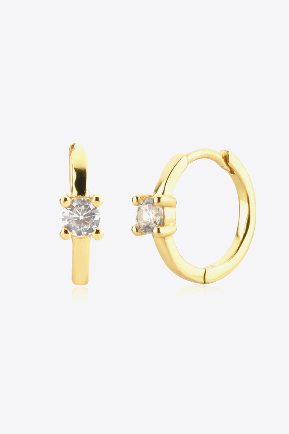 Zircon 925 Sterling Silver Huggie Earrings  Earrings- Doll Fits