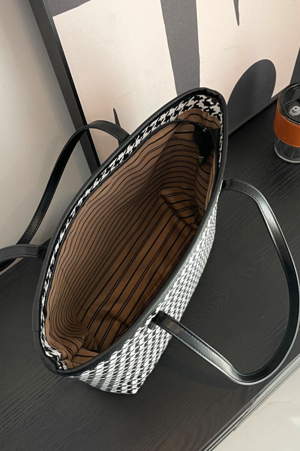 Printed PU Leather Tote Bag  Handbags- Doll Fits