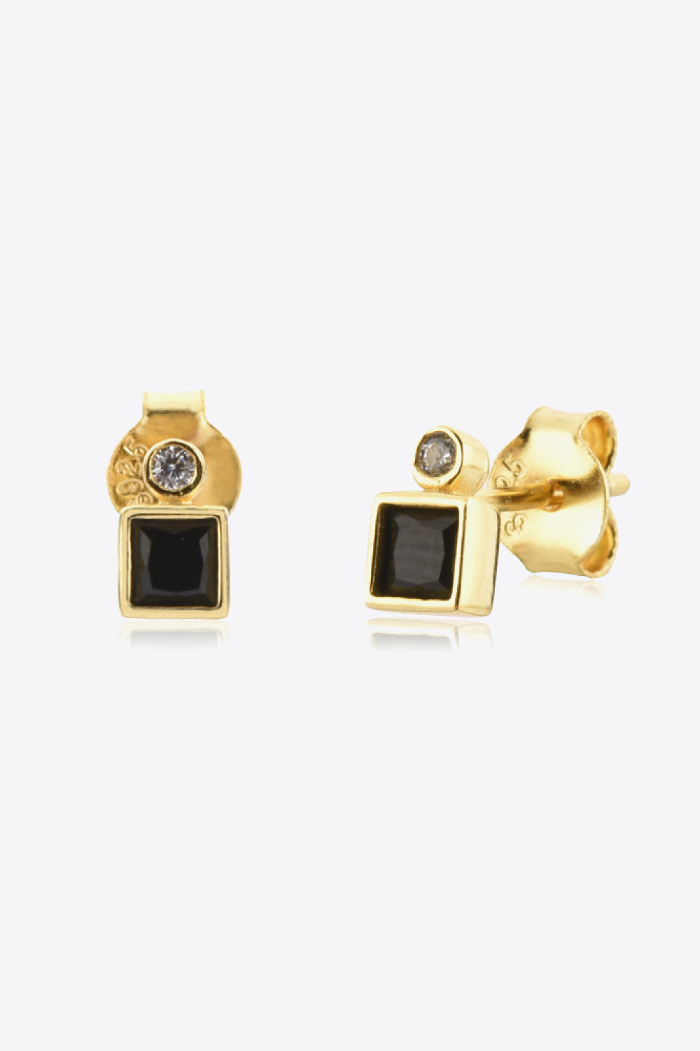 Inlaid Zircon Square 925 Sterling Silver Earrings  Earrings- Doll Fits