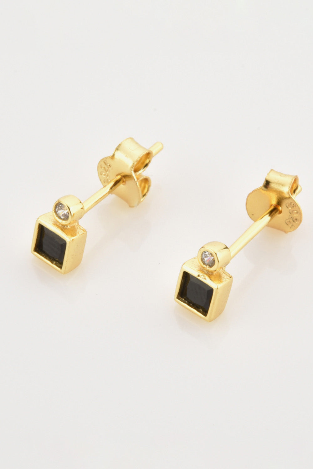 Inlaid Zircon Square 925 Sterling Silver Earrings  Earrings- Doll Fits