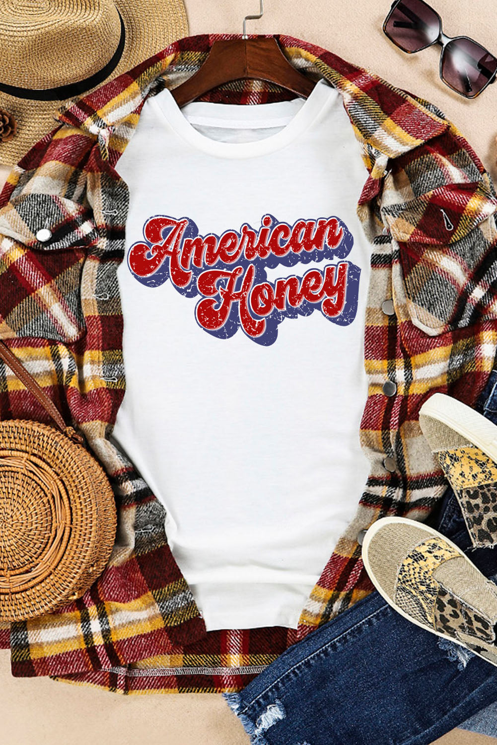 American HONEY Cuffed Tee  Shirts & Tops- Doll Fits