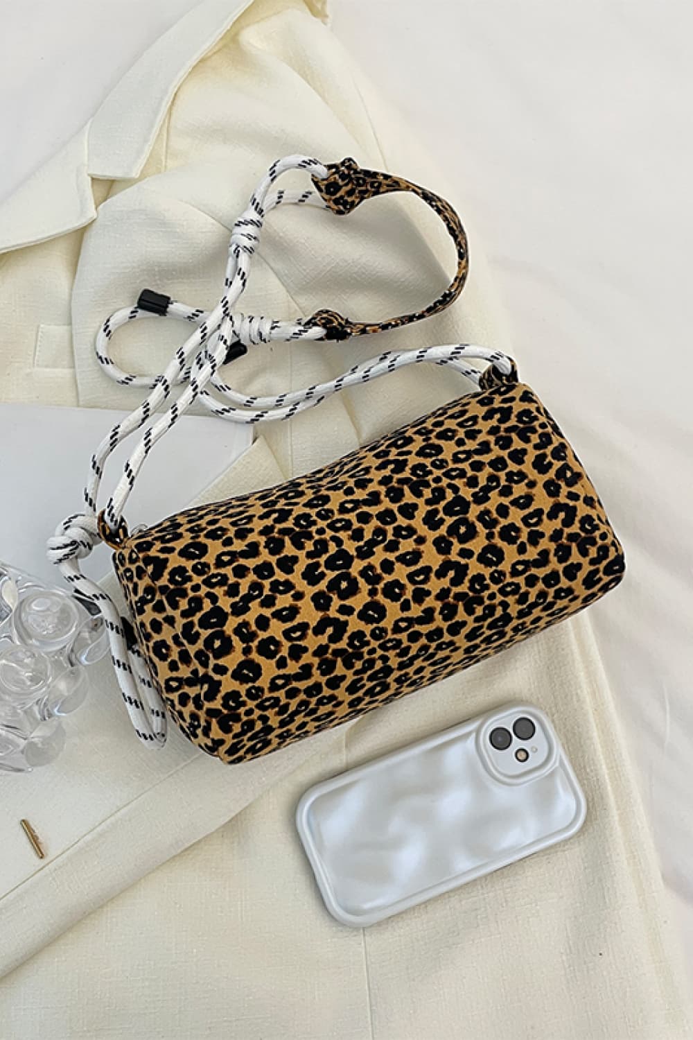 Animal Print Nylon Handbag  Handbags- Doll Fits