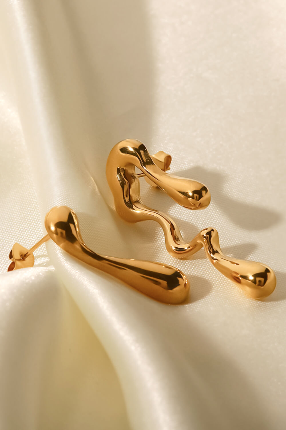 18K Gold Plated Geometric Mismatched Earrings  Earrings- Doll Fits