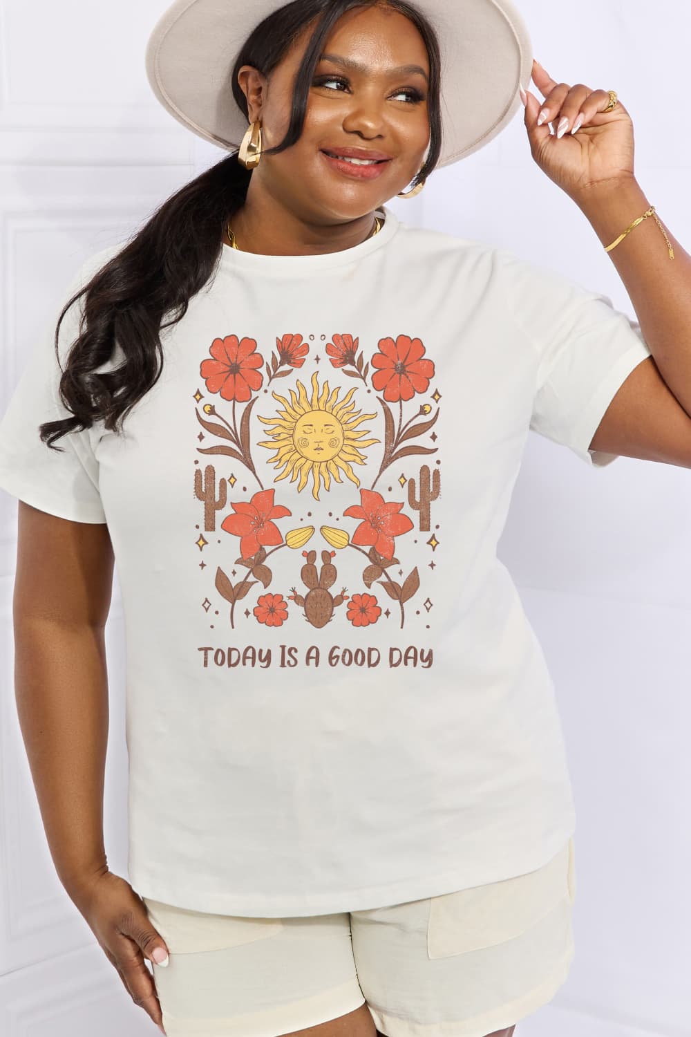 Simply Love Full Size TODAY IS A GOOD DAY Graphic Cotton Tee  - Doll Fits