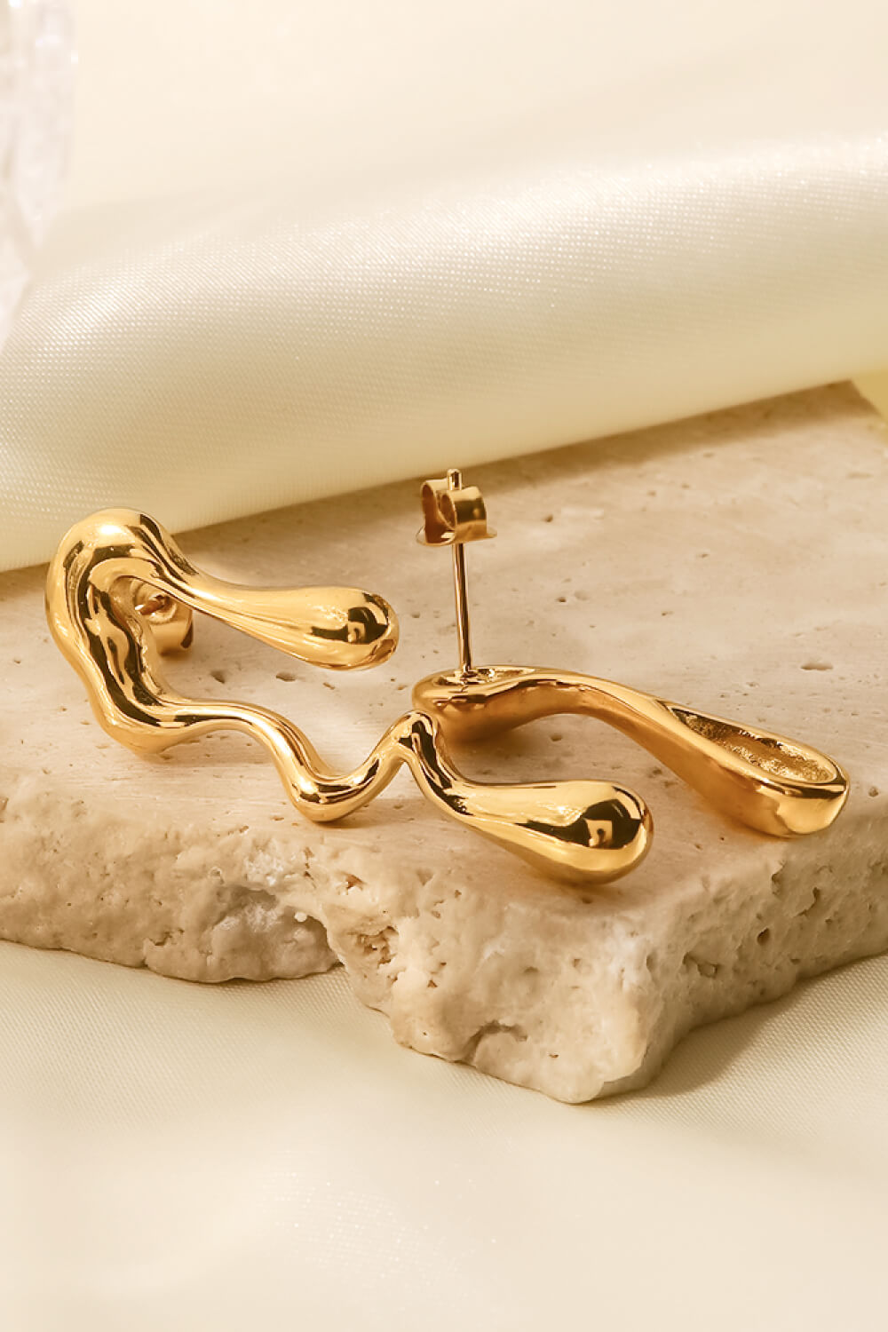 18K Gold Plated Geometric Mismatched Earrings  Earrings- Doll Fits
