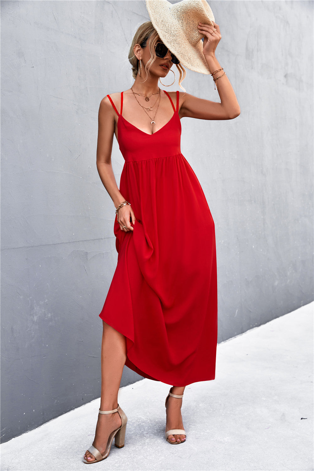Double Strap Tie Back Dress  Dresses- Doll Fits