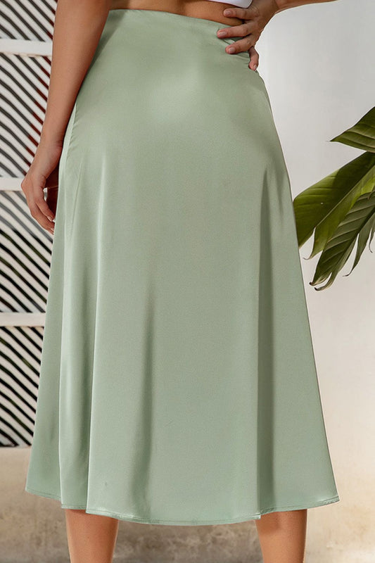 Decorative Buttons Split Midi Skirt  Skirts- Doll Fits