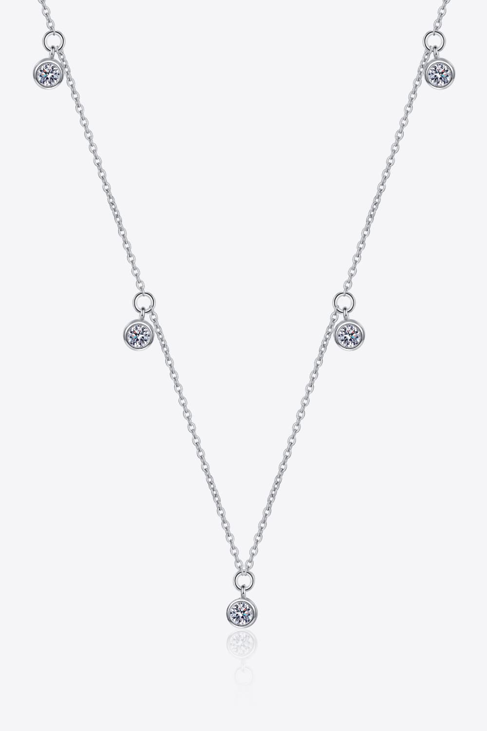 Moissanite Rhodium-Plated Necklace  Necklaces- Doll Fits