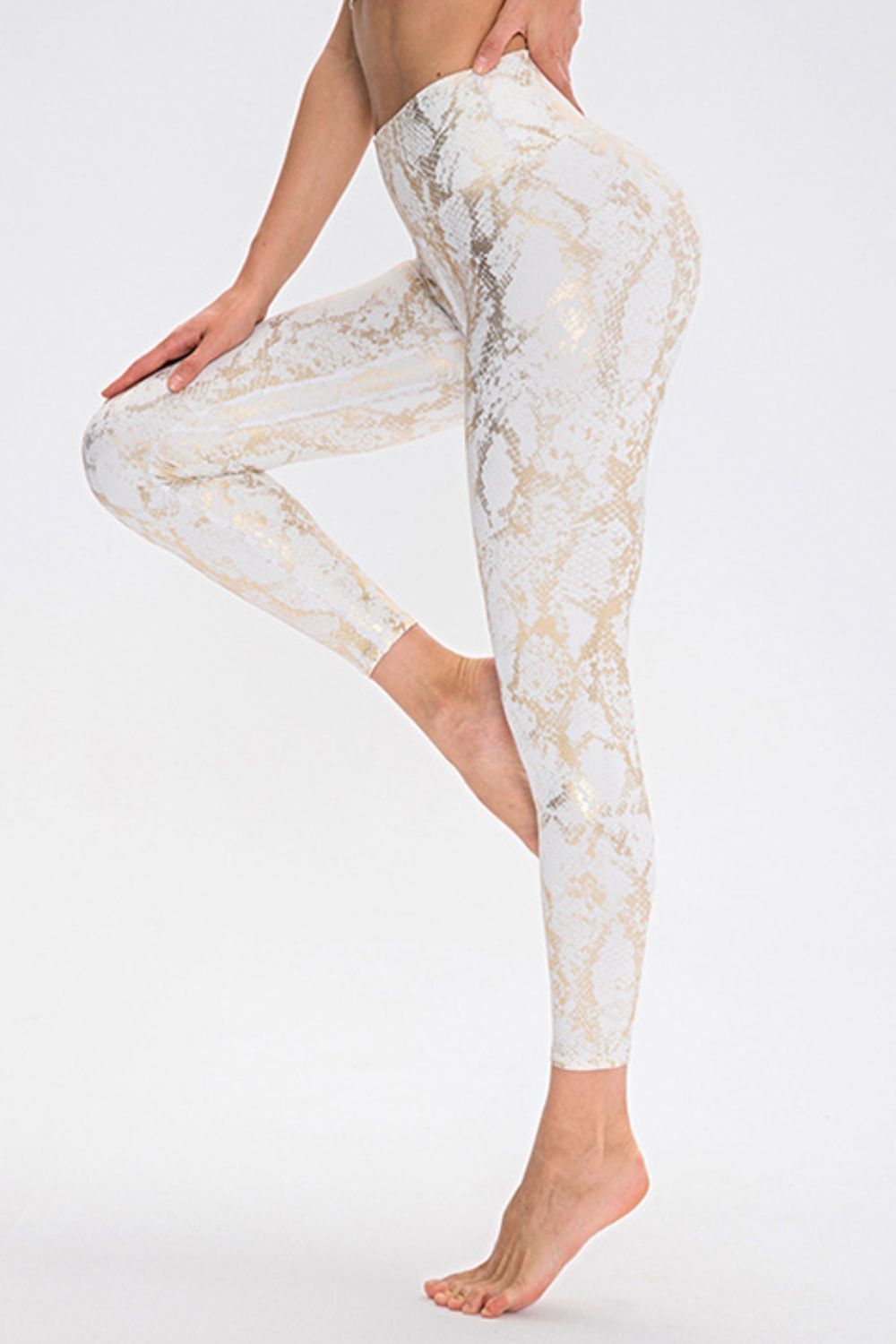 Animal Print Slim Fit Wide Waistband Long Sports Pants  - Doll Fits